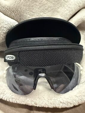 Tifosi Optics Black Sport Sunglasses with Smoke and Clear Lenses